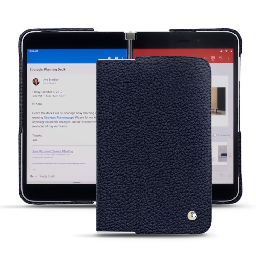 Microsoft Surface Duo 용 고급 가죽 케이스Cobalt ( Pantone #2b253f ) 