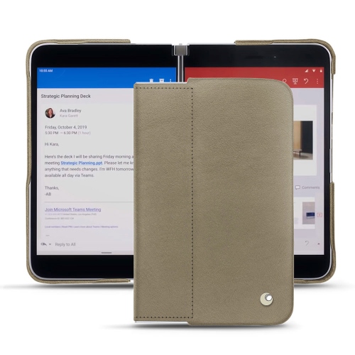 Conchas de cuero de primera calidad para el Microsoft Surface DuoDarboun sabla ( Pantone #BCB1A1 )
