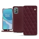 Lederschutzhülle OnePlus 8T - Lie de vin - Couture ( Pantone 5115C ) 