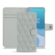 Capa em pele OnePlus 8T - Gris - Couture ( Nappa - Pantone W428C ) 