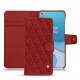 OnePlus 8T leather case - Tomate - Couture ( Pantone 187C ) 