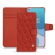 가죽 커버 OnePlus 8T - Papaye - Couture ( Pantone 180C ) 