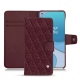 Capa em pele OnePlus 8T - Lie de vin - Couture ( Pantone 5115C ) 