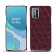 Coque cuir OnePlus 8T - Lie de vin - Couture ( Pantone 5115C ) 