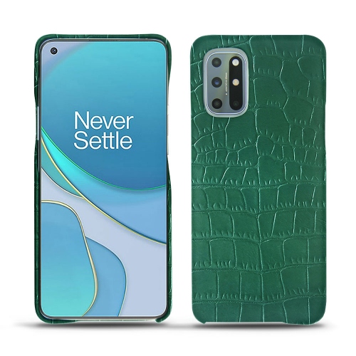 Rückenschale aus Leder für Ihren OnePlus 8TCrocodile pino ( Pantone #173F35 ) 