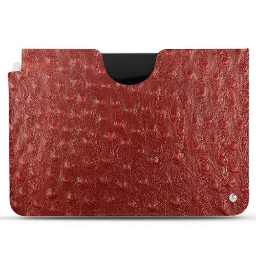 Apple iPad Air(2020/2022)用レザーポーチAutruche ciliegia ( Pantone #a4343a ) 