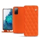 Samsung Galaxy S20 FE leather case - Orange fluo - Couture
