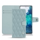 Samsung Galaxy S20 FE leather case - Bleu ciel - Couture ( Nappa - Pantone 277C ) 