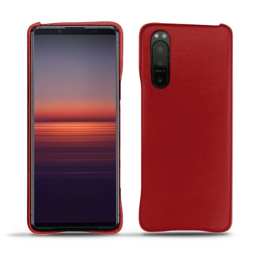 Xperia 5 II的真皮后壳Rouge ( Nappa - Pantone #d50032 ) 