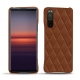 Lederschutzhülle Sony Xperia 5 II - Marron - Couture ( Nappa - Pantone 1615C ) 
