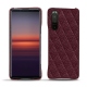 レザーケース Sony Xperia 5 II - Lie de vin - Couture ( Pantone 5115C ) 