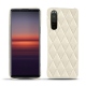 Coque cuir Sony Xperia 5 II - Blanc escumo - Couture