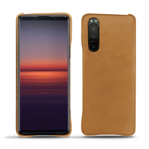  Xperia 5 II 용 가죽 뒷면 커버Castan esparciate ( Pantone #824F2A )