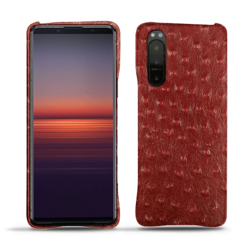 Leder-Heckwannen für Xperia 5 IIAutruche ciliegia ( Pantone #a4343a ) 