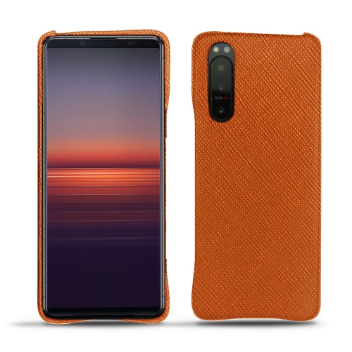 Cascos traseros de cuero para Xperia 5 IIOrange vibrant ( Pantone #e36b39 ) 