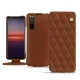 Housse cuir Sony Xperia 5 II - Marron - Couture ( Nappa - Pantone 1615C ) 