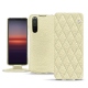 Sony Xperia 5 II leather case - Ivoire - Couture ( Sleek P C12 - White ) 
