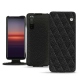 レザーケース Sony Xperia 5 II - Ebène - Couture ( Sleek P C12 - Black ) 