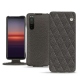 Housse cuir Sony Xperia 5 II - Anthracite - Couture ( Pantone 424C ) 