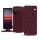 Sony Xperia 5 II leather case - Lie de vin - Couture ( Pantone 5115C ) 