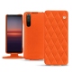 Housse cuir Sony Xperia 5 II - Orange fluo - Couture