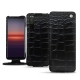 Sony Xperia 5 II leather case - Crocodile nero