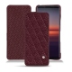 Custodia in pelle Sony Xperia 5 II - Lie de vin - Couture ( Pantone 5115C ) 
