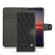 Sony Xperia 5 II leather case - Noir - Couture ( Nappa - Black ) 