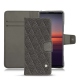 가죽 커버 Sony Xperia 5 II - Anthracite - Couture ( Pantone 424C ) 