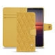 Housse cuir Sony Xperia 5 II - Mimosa - Couture ( Pantone 141C ) 