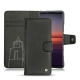 Sony Xperia 5 II leather case - Negre poudro