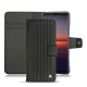 Housse cuir Sony Xperia 5 II - Abaca nero