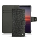 Housse cuir Sony Xperia 5 II - Autruche nero