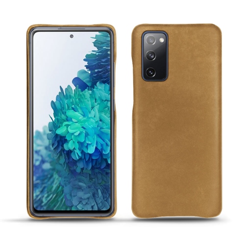 Leather rear cover for Samsung Galaxy S20 FESable vintage ( Pantone #9b7340 ) 