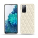 가죽 커버 Samsung Galaxy S20 FE - Blanc - Couture ( Bologna - White ) 