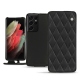 Housse cuir Samsung Galaxy S21 Ultra - Noir - Couture ( Nappa - Black ) 