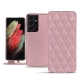 Housse cuir Samsung Galaxy S21 Ultra - Rose - Couture ( Nappa - Pantone 2365C ) 