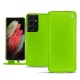 Samsung Galaxy S21 Ultra leather case - Vert fluo