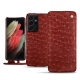 Samsung Galaxy S21 Ultra leather case - Autruche ciliegia