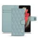 Housse cuir Samsung Galaxy S21 Ultra - Bleu ciel - Couture ( Nappa - Pantone 277C ) 
