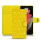 가죽 커버 Samsung Galaxy S21 Ultra - Jaune fluo - Couture