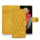 가죽 커버 Samsung Galaxy S21 Ultra - Jaune soulèu - Couture