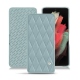 Housse cuir Samsung Galaxy S21 Ultra - Bleu ciel - Couture ( Nappa - Pantone 277C ) 