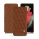 Samsung Galaxy S21 Ultra leather case - Marron - Couture ( Nappa - Pantone 1615C ) 