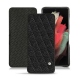 Samsung Galaxy S21 Ultra leather case - Ebène - Couture ( Sleek P C12 - Black ) 