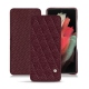 Custodia in pelle Samsung Galaxy S21 Ultra - Lie de vin - Couture ( Pantone 5115C ) 
