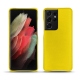 Samsung Galaxy S21 Ultra leather cover - Jaune fluo