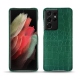 Coque cuir Samsung Galaxy S21 Ultra - Crocodile pino