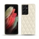 Custodia in pelle Samsung Galaxy S21 Ultra - Blanc - Couture ( Bologna - White ) 