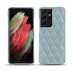 レザーケース Samsung Galaxy S21 Ultra - Bleu ciel - Couture ( Nappa - Pantone 277C ) 